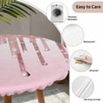 thumbnail image 3 of Pink Glowing Fluid Round Tablecloth for 36-44 Inch Tables, Fitted Table Cover with Elastic Edge, Romantic Modern Droplet Waterproof Outdoor Table Cloth Protector for Patio Garden Dinner Picnic, 3 of 9