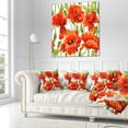 thumbnail image 3 of Designart Seamless Pattern of Red Poppies - Floral Throw Pillow - 18x18, 3 of 5