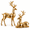 Gold-2PCS A, variant on Christmas Reindeer Figurine Set of 2, Standing & Lying‑Pose Black Resin Deer Statues with Metallic‑Gold Accents, Modern Tabletop Holiday Decor for Mantel, Cabinet, Shelf & Gifting