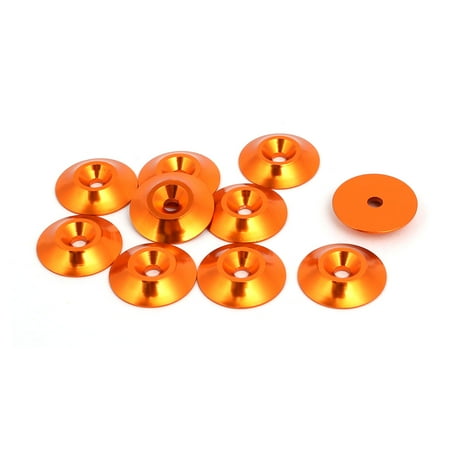 - Unique Bargains M3 Aluminium Alloy Cone Shape Engine Bay Fender Bumper Washer Orange 10pcs