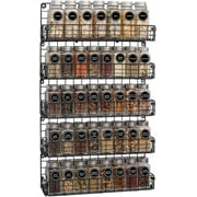 Spice Rack Organizer Wall Mounted, x-Cosrack 5-Tier Stackable Hanging Spice Jars Storage Racks,Space Saving for Kitchen, Cabinet,up to Storage 48 Jars