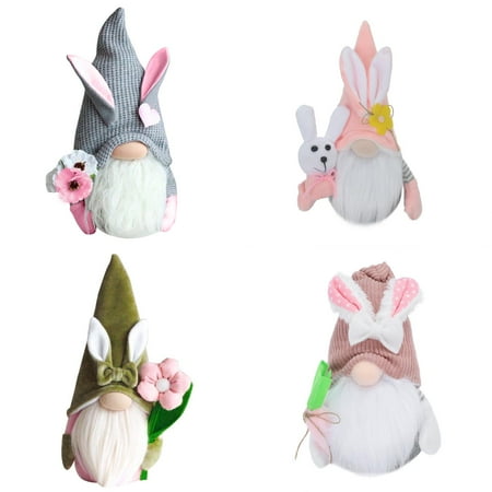

DBYLXMN Dancing Statues And Sculptures Man Flower And Spring Easter Bunny Doll Bunny Home Old Easter Ornament Desktop Ornament