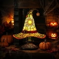 thumbnail image 2 of Clearance Halloween Table Lamp Decorations, Witch Hat Lamp Gifts - Handcrafted Retro Resin Witch Lamp, USB Powered Gothic Wizard Hats Night Light, Home Decor Accent Lamps for Bedroom, 2 of 8