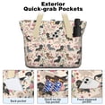 thumbnail image 2 of Tote Bag for Women - Dachshund and Flower Shoulder Bag - Large Utility Work Duffle Bag with Zipper Handbag for Travel, Work, Sprots, 2 of 5