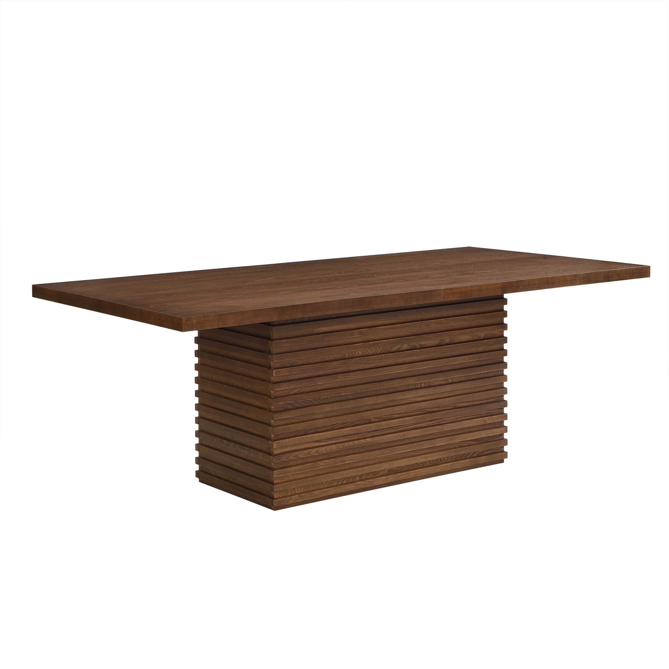 Christopher Knight Home 84" Modern Rectangular Dining Table for 6–8 with Pillar Base, Walnut Finish