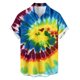 thumbnail image 3 of Ceisia Tie Dye Print Short Sleeve Button-Down Shirts for Men Slim Fit Casual Summer Beach Tops Sky Blue L Gifts, 3 of 6