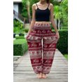 thumbnail image 4 of Bohotusk Red Elephant Savannah Print Elasticated Smocked Waist Womens Harem Pants S/M to LXL, 4 of 5