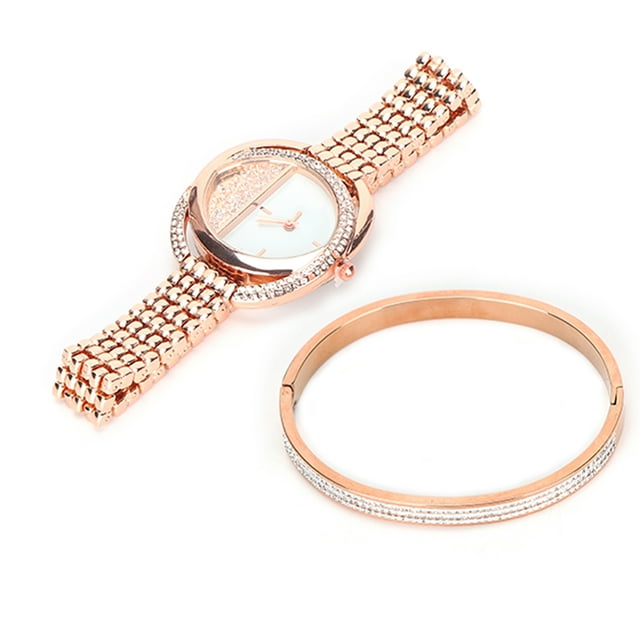 Women Premium Accented Bangle Watch and Bracelet Set, Women Jewelry Set with Quartz Movement Watch, Bracelet & Gift Box, Anniversary Gift, Christmas Gift