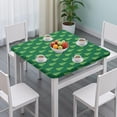 thumbnail image 3 of Green Christmas Tree Pattern Square Fitted Tablecloth with Elastic Edge,Square Table Cover,Washable Elastic Table Cover for Home Kitchen Party Decor 36"x36", 3 of 6
