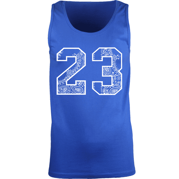 23 Paisley Bandana Mens Graphic Tank Top Shirt, Basketball Muscle Top, S-3XL
