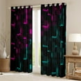 thumbnail image 2 of Erosebridal Plaid Buffalo Curtains Pack of 2 (42Wx63L),Geometric Grid Black Out Curtains,Neon Gradient Curtains for Living Room,Boys Bedroom Decor, 2 of 6