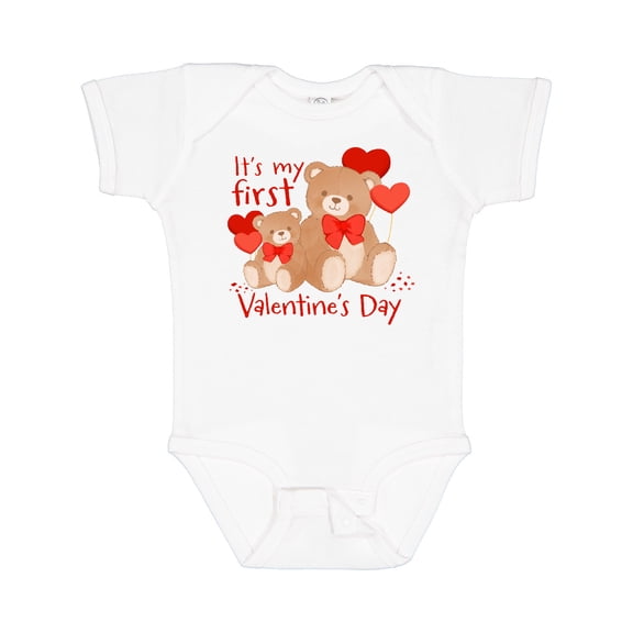 Inktastic It's My 1st Valentine's Day Boys or Girls Baby Bodysuit