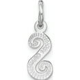 thumbnail image 5 of 14K White Gold 14Kw Casted Script Letter S Initial Charm Made In United States wch138-s, 5 of 6