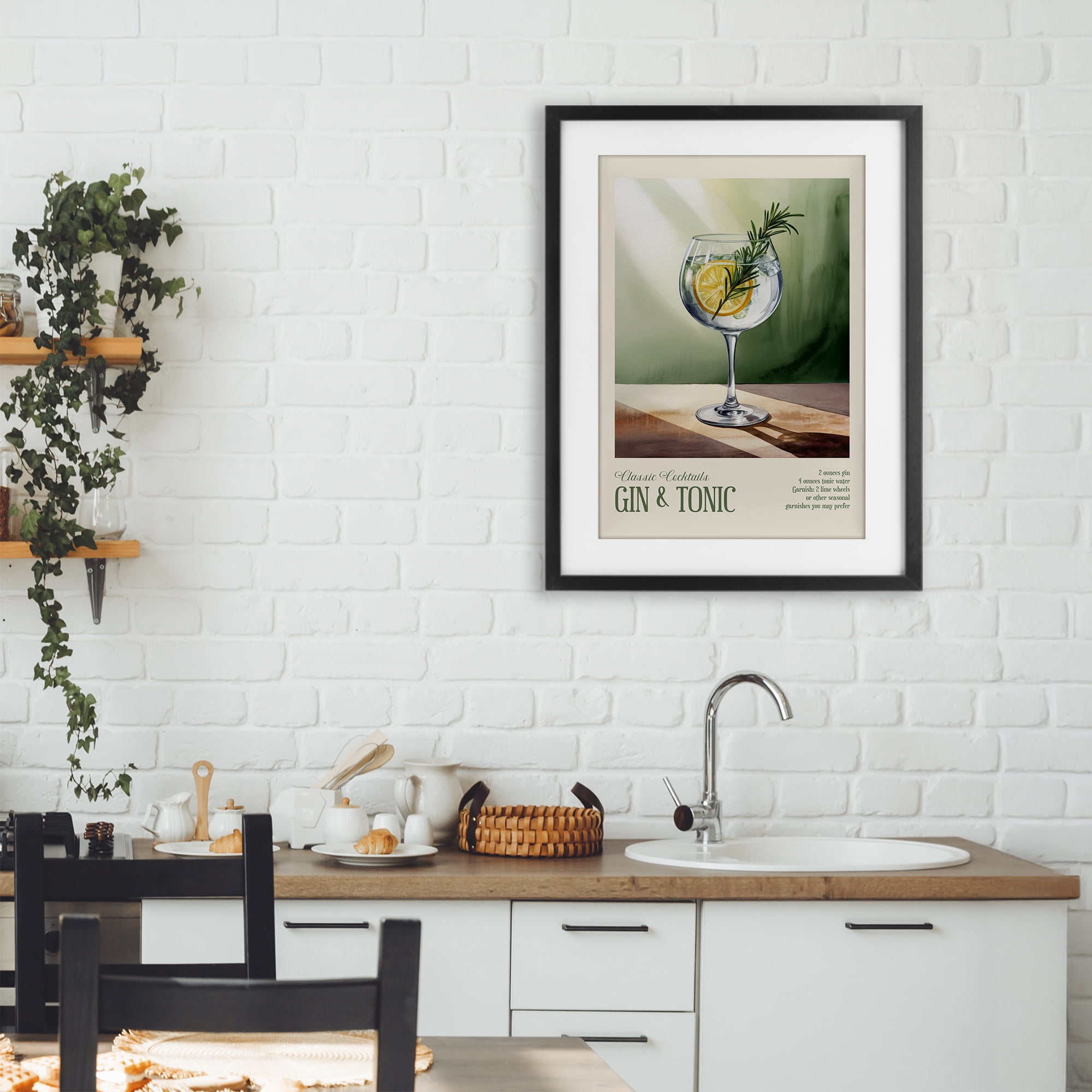 Stupell Industries Gin & Tonic Sun Rays Black Framed Print Under Glass, design by Andreas Magnusson