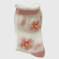 thumbnail image 3 of Women's Sheer Floral Embroidered Ankle Socks with Ruffle Cuff 6Pk - Red, 3 of 3