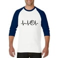 thumbnail image 1 of MmF - Mens Raglan Sleeve Baseball T-Shirts, up to Size 3XL - Basketball Heartbeat, 1 of 4