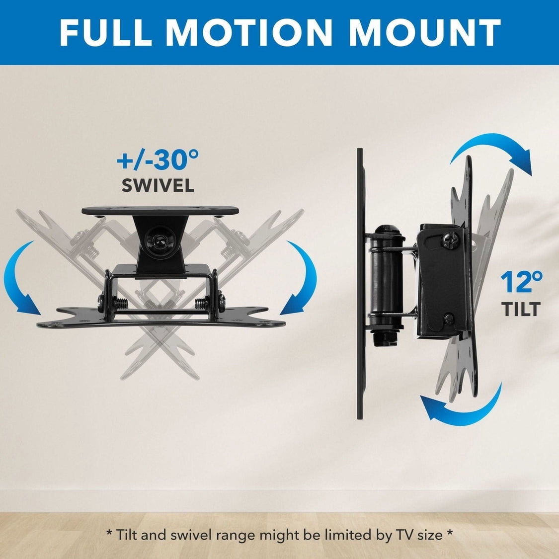 Mount It! Compact Full Motion TV Wall Mount - for TVs up to 50"