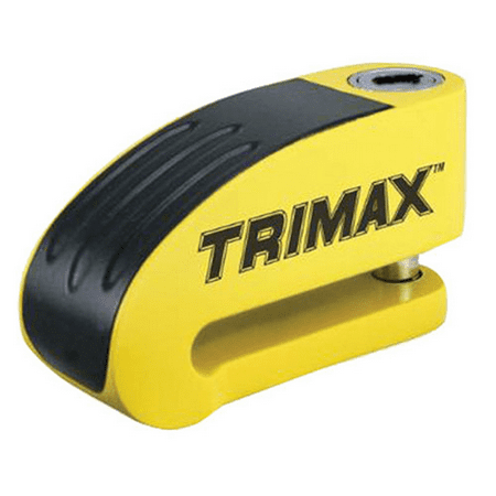 TRIMAX - ALARMED DISC LOCK  Chrome and Black Push Button WITH 7MM PIN  W/POUCH & REMINDER