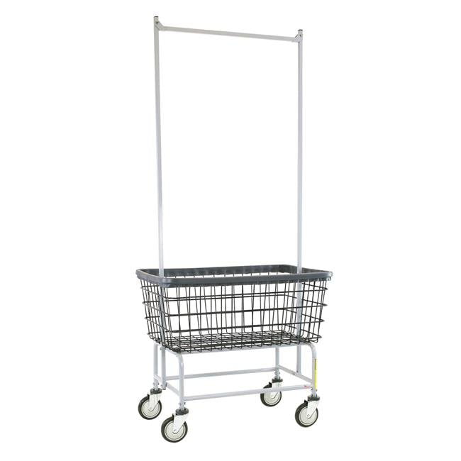 100E58 Commercial Quality Wire Laundry Cart w/ Double Pole Rack Heavy Duty R&B 