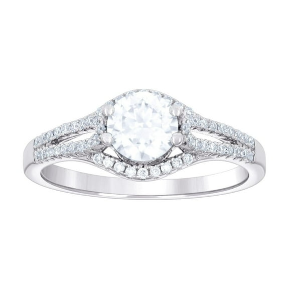 925 Sterling Silver Womens Cubic Zirconia Fashion Engagement Ring 8.5mm Wide Size 7 Engagement Ring for Women