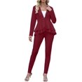 thumbnail image 5 of Women's Two Piece Peplum Blazer and Pants Set – Elegant White Business Casual Outfit for Work, Office, and Formal Events, 5 of 7