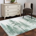 thumbnail image 3 of Watercolor Green Forest Area Rugs 2.7'x5', Washable Small Throw Rugs for Kitchen Bedroom, Misty Cloud Trees Art Indoor Outdoor Rug Non-Slip Low Pile Carpet Runner Reversible Floor Mats, 3 of 8