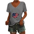 thumbnail image 2 of Camisetas Casuales de las Mujeres Gradiente Día de la Independencia Impreso Cuello Redondo, Blusa de Manga Corta para Diario, Fiesta Y Primavera Verano, 2 of 6
