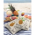 thumbnail image 3 of Pack of 2 Outdoor Pillow Covers, Home is Where Your Honey Bee Beige Waterproof Square Throw Pillowcase Cushion Decorative Pillow Covers for Couch Patio Tent, 24x24 in, 3 of 6