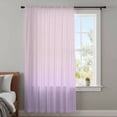 thumbnail image 4 of Yellow Pink Stripe Sheer Curtains 45 Inches Long, Vertical Striped Gradient Geometric Light Filering Curtains, Breathable Simi Curtain Privacy Drapes for Kitchen Bathroom Small Window Treatment, 4 of 9