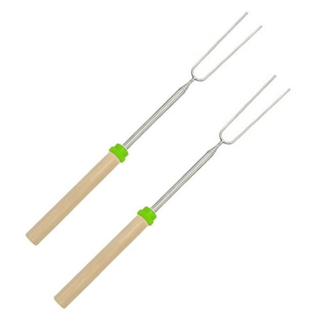 

Deals on Walmart 2 Pack Roasting Sticks Set Extendable 32in Long Metal Barbecue Skewers with Wooden Handle for Hot Dogs Camping BBQ Grill