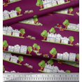 thumbnail image 3 of Soimoi Poly Georgette Fabric Vehicles,Tree & Shops Architectural Print Sewing Fabric Yard 52 Inch Wide, 3 of 3