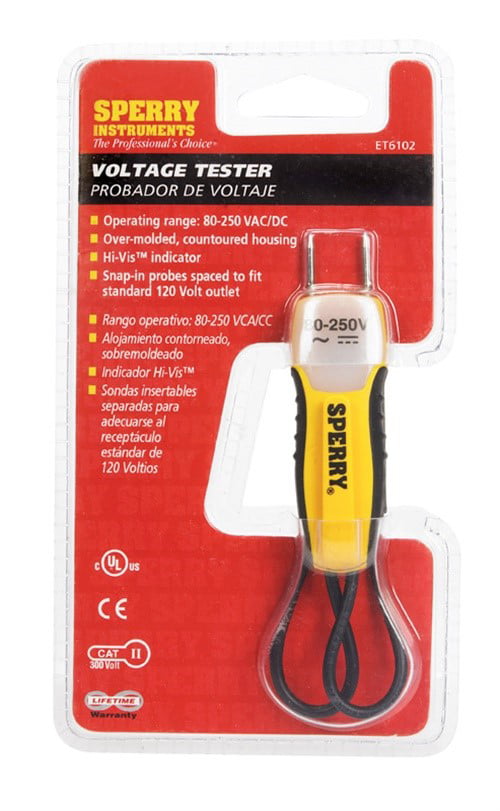 Sperry ET6102 Voltage Tester with Hi-Vis Visual Indicator 80-250 Volts AC/DC 