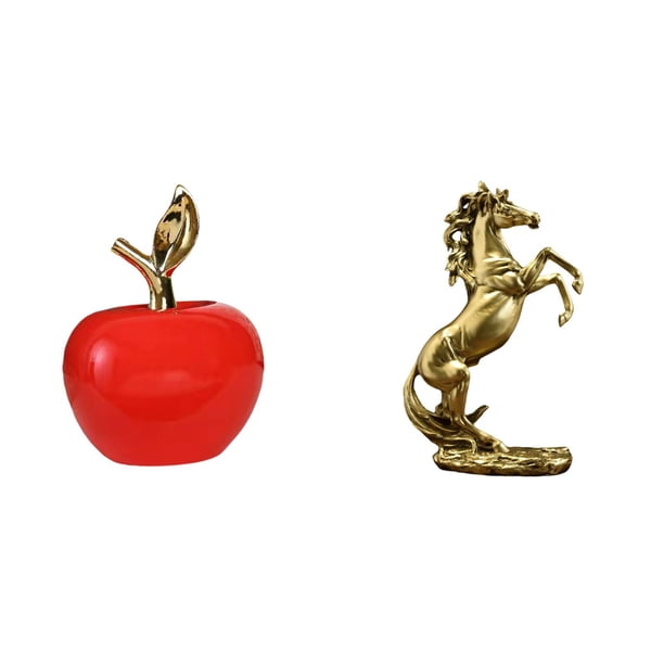 Figura De Cerámica, Escultura De Fruta Y Estatua De Caballo De Pie, Figura Para El Hogar, Cafetería, Sala De Estudio, Decoración De Mesa Festiva, Artesanía Hecha A Mano Para Hoteles,