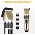 thumbnail image 3 of Electric Dog Grooming Clipper, Cordless Pet Grooming Kit Hair Clipper Kit(Gold), 3 of 5