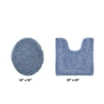 thumbnail image 2 of Better Trends U-Shape Toilet Rug 100% Cotton Water Absorbent, Reversible Machine Washable Lid Cover Bathroom Floor Decor, 18"x20"|20"x20"&nbsp;2 Piece Set Dark Blue Lux Collection, 2 of 4
