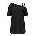 thumbnail image 4 of Scyoekwg Tops for Women Dressy Casual Short Sleeve Cute T Shirts Trendy Going Out Tops Ladies Blouses Dressy Casual Womens Summer Fashion Loose, 4 of 5