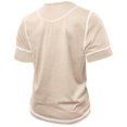 thumbnail image 4 of Kaemgyyd Mens Fashion Shirts 3 Button Long Sleeve Tops Casual Plus Size Crew Neck Color Block Tee Clothes, 4 of 6