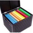 Elegant Bamboo Rolling File Storage Organizer Box with Lid Decorative File on Wheels