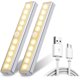 thumbnail image 1 of Paquete de 2 10 luces LED, inalámbricas, recargables por USB, magnéticas, sensor de movimiento, 2 modos de luz, luz de armario, amarillo cálido JAMW Sencillez, 1 of 5