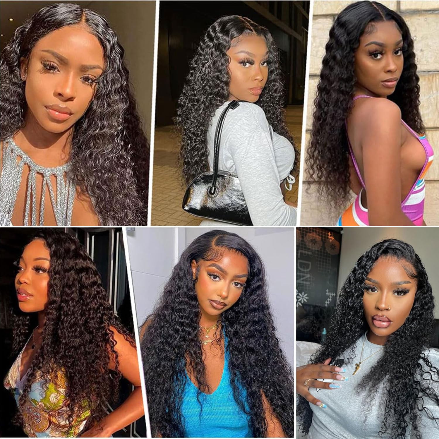3Bundles Water Wave Human Hair Bundles Curly Bundles Human Hair for Black Women, Wet and Wavy 300g Human Hair Extensions