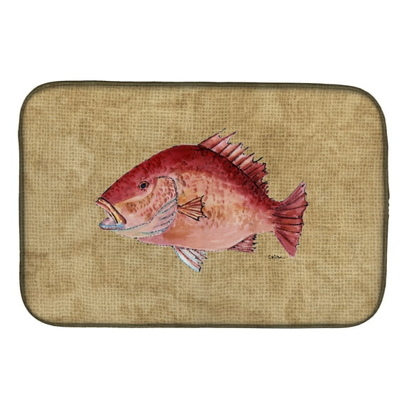 Caroline's Treasures Strawberry Snapper Dish Drying Mat