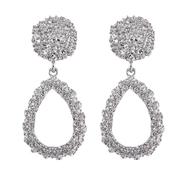 Fiudx Pendientes de Hoja, Joyería con Diseño de Malla Irregular, Detalles de Diamantes de Doble Cara, Una Pieza Única y Elegante, Accesorio para Cualquier Ocasión, Regalo Perfecto para Tus Seres Quer
