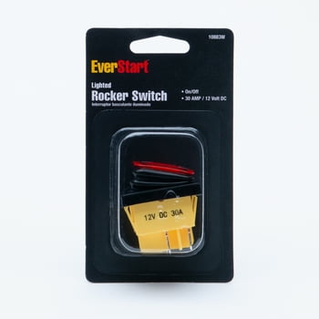EverStart Plus 30 Amp 12 Volt DC Universal Lighted Rocker Switch, 10883W