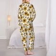 thumbnail image 6 of Wukai Sunflowers and Bees Print Women's Pajama Set - Soft Long Sleeve Sleepwear for Comfort and Style-XX-Large, 6 of 9