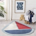 thumbnail image 2 of SAFAVIEH Martha Stewart Boat Wool Area Rug, Ivory/Blue, 5' x 5'6" Scalloped, 2 of 8