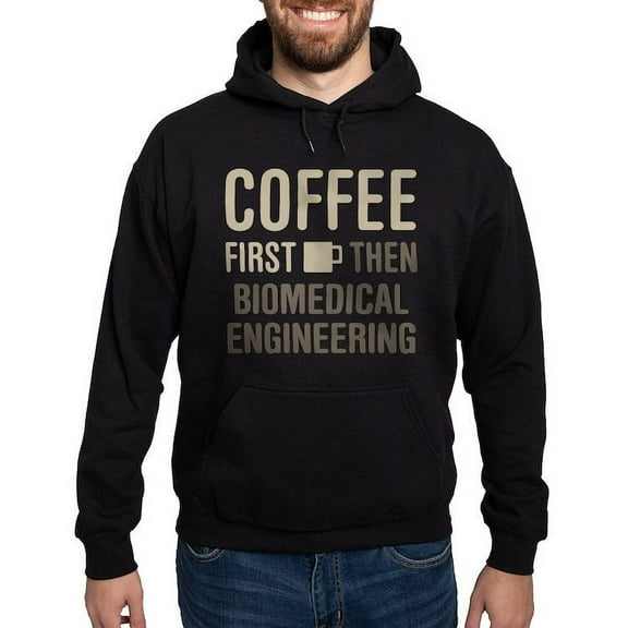 CafePress - Coffee Then Biomedical Engineering Hoodie (Dark) - Pullover Hoodie, Classic, Comfortable Hooded Sweatshirt