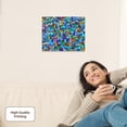 thumbnail image 2 of 3dRose, Bright Vibrant and Colorful Blue Gaudi inspired mosaic pattern - stain glass like - multicolored, Museum Grade Canvas Wrap 14x11, 2 of 7
