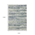 thumbnail image 3 of 8' X 11' Blue And Green Striped Distressed Area Rug, 3 of 5