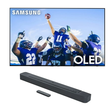 Samsung QN65S90CAFXZA 65 Inch 4K OLED Smart TV with AI Upscaling with a JBL BAR-300 5.0ch Soundbar with MultiBeam Sound and Dolby Atmos (2023)