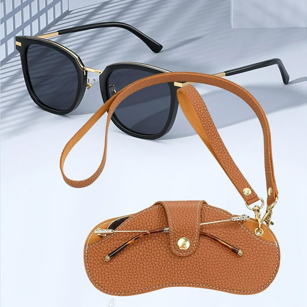 Fashion and Trendy Black and Brown Glasses Storage Bag Fashion Sunglasses Case Multiple Sunglasses Travel Case Tan, Glasses Case, Hard  main image 3